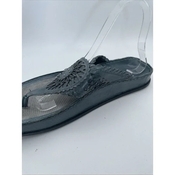 Earth Green Salsa Midnight Blue Women's Sandal Size 9.5M Perforated Leather - Picture 4 of 11